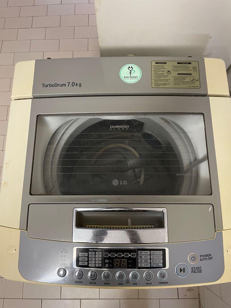 LG washing machine turbo drum 7kg, TV & Home Appliances, Washing
