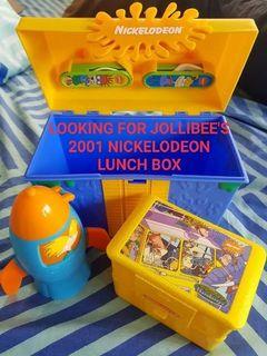 LOOKING FOR JOLLIBEE'S 2001 NICKELODEON KIDS LUNCH BOX