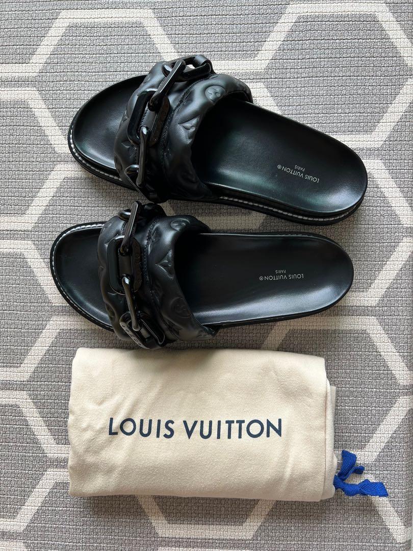 Louis Vuitton LV Sunset Flat Comfort Sandal BLACK. Size 35.5
