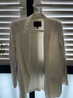 Massimo dutti white blazer on sale
