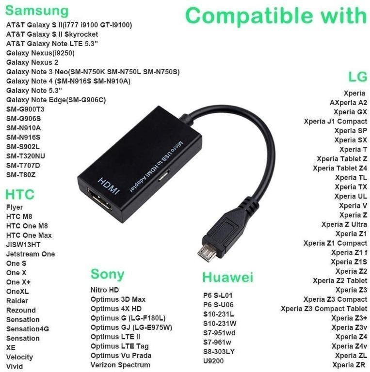 MHL to HDMI Adapter Cable Micro USB to HDMI 1080P Video Graphic Converter with Video Audio