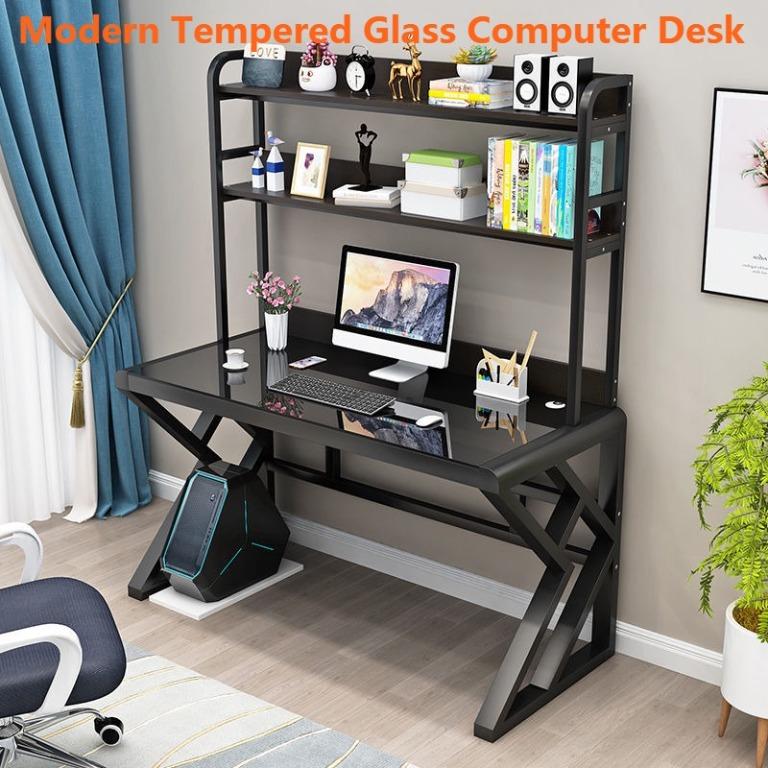 Computer table 2025 tempered glass