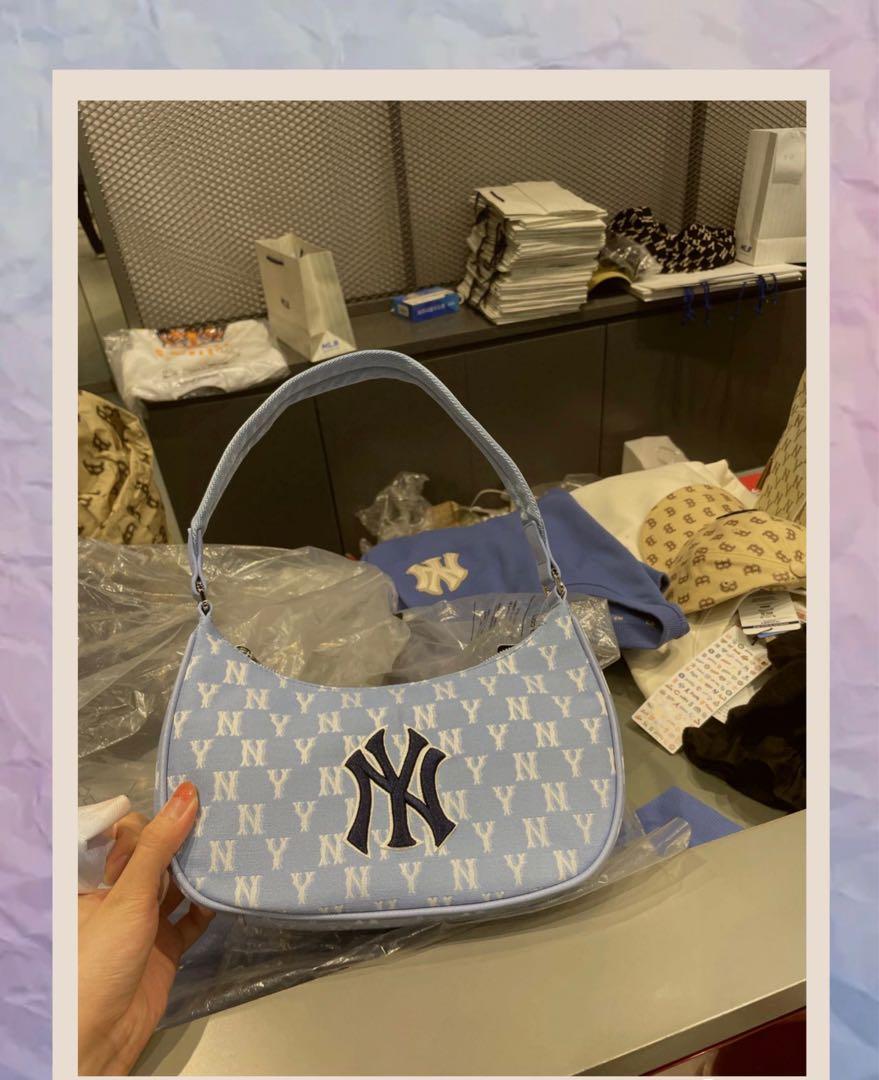 NEW YORK YANKEES Monogram Hobo Bag (Light Blue)