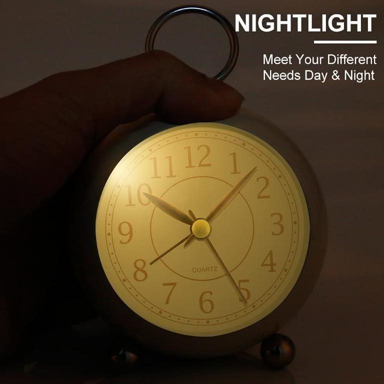 Neucox Silent Bedside Clocks Non Ticking Desk Clock Battery Operated