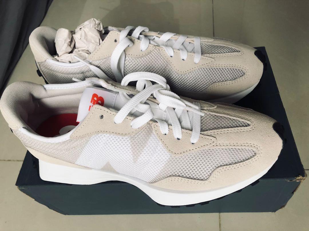 New Balance 327 white/beige, Fesyen 