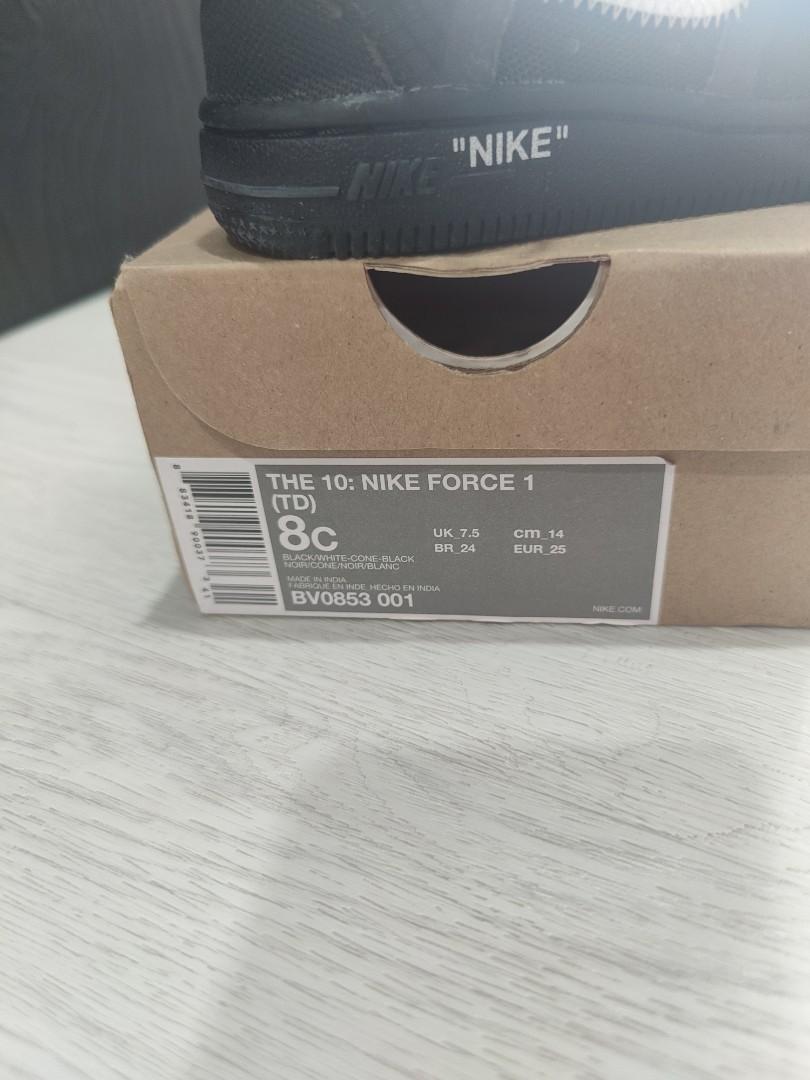 Af1 x off on sale white 2. black cone