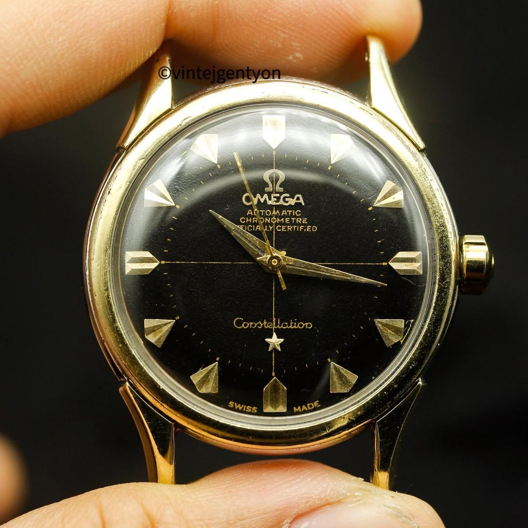 Omega Pie Pan Constellation 14k Gold Capped Vintage, Men's Fashion