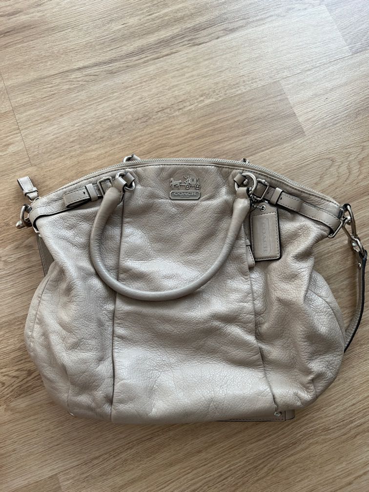 coach beige satchel