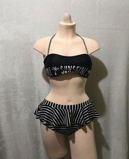 Padded Halter Bikini Top with Peplum Bottom 2 Piece Swimsuit
