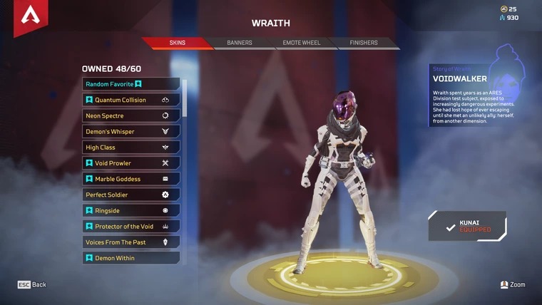 [PC] Wraith heirloom w/ 168 Legendaries & 11.5K Kills on Wraith (Apex ...
