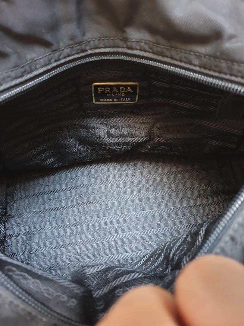 Prada Classic Black Nylon Metal Handle Bag, Luxury, Bags & Wallets