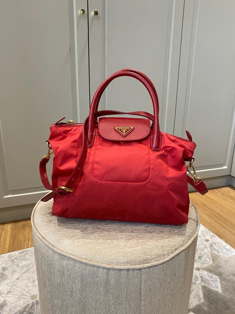 Prada Red NylonTote Bag BN2106