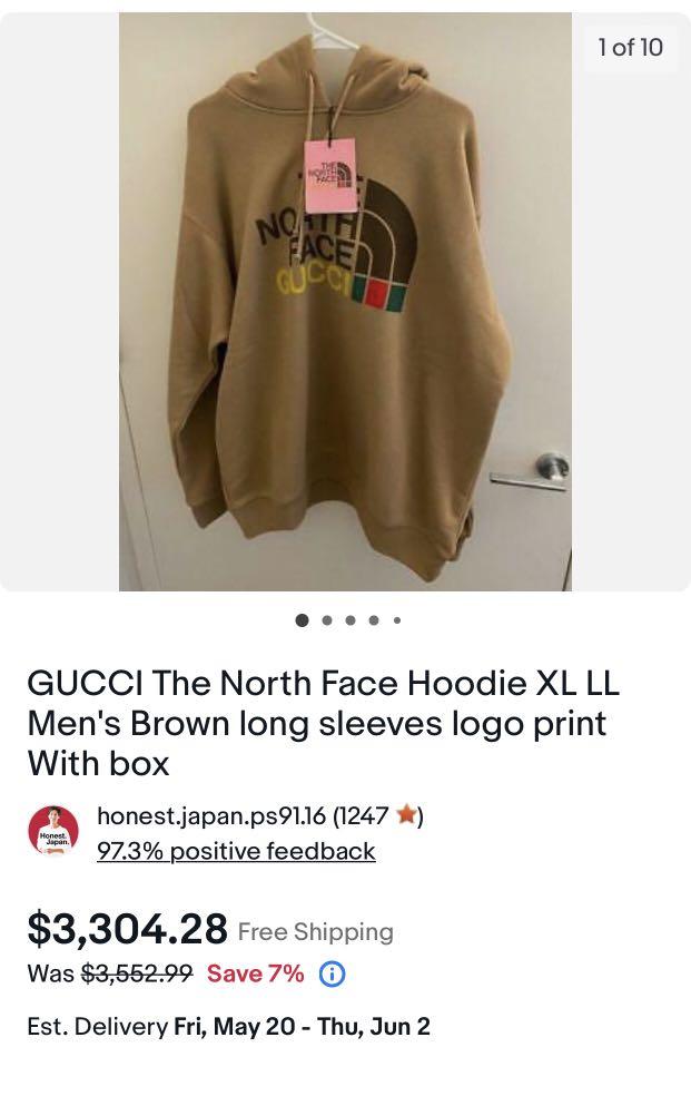 The North Face X Gucci Brand Hoodie Men S Fashion Tops Sets Hoodies On Carousell