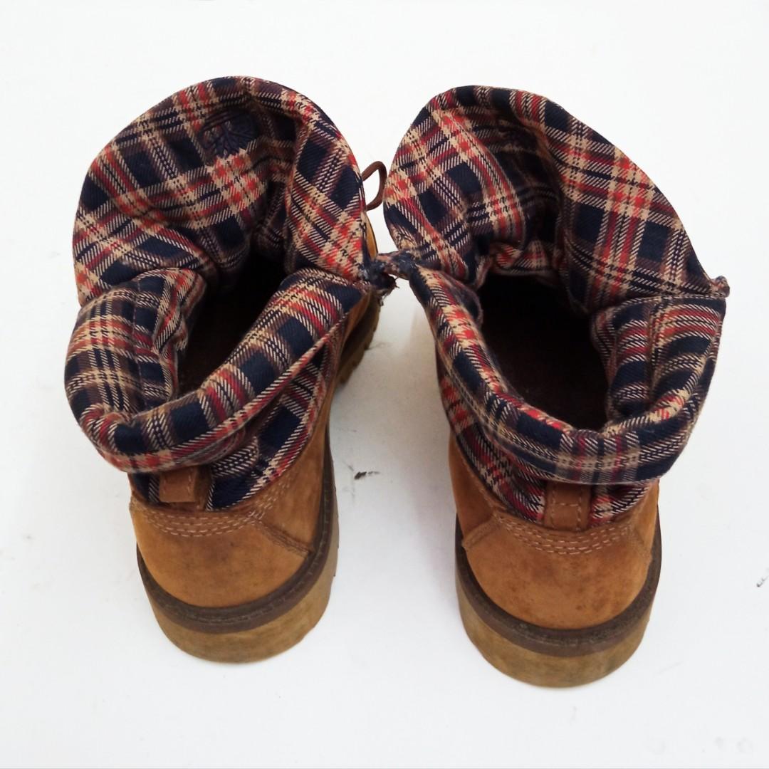 Timberland flannel roll top boots best sale