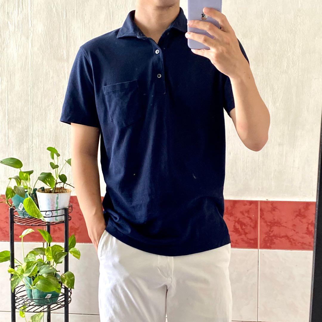 Navy blue polo shirt outfit cheap