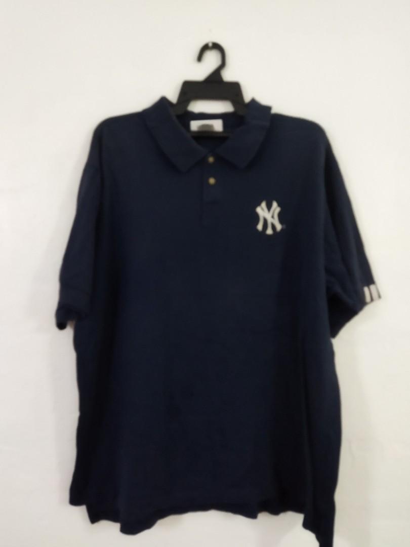 New York Yankees MLB Baseball Vtg Reebok Cotton Logo Polo Men's Button Up  Sz XL