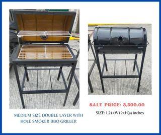 Welded Barrel Type Metal Drum Cover Stainless Grill BBQ Griller with HOLE SMOKER