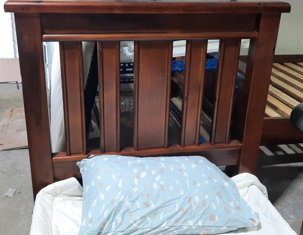 Wooden Bed Frame Single Bed Letter B, Furniture & Home Living
