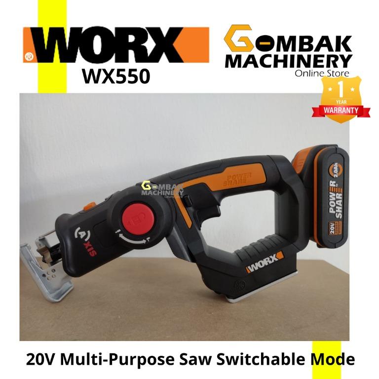 WORX WX550 20V Cordless Multi-Saw Switchable Mode(Jigsaw  Recip Saw)  Free 4Pcs Saw Blade, Everything Else, Others on Carousell