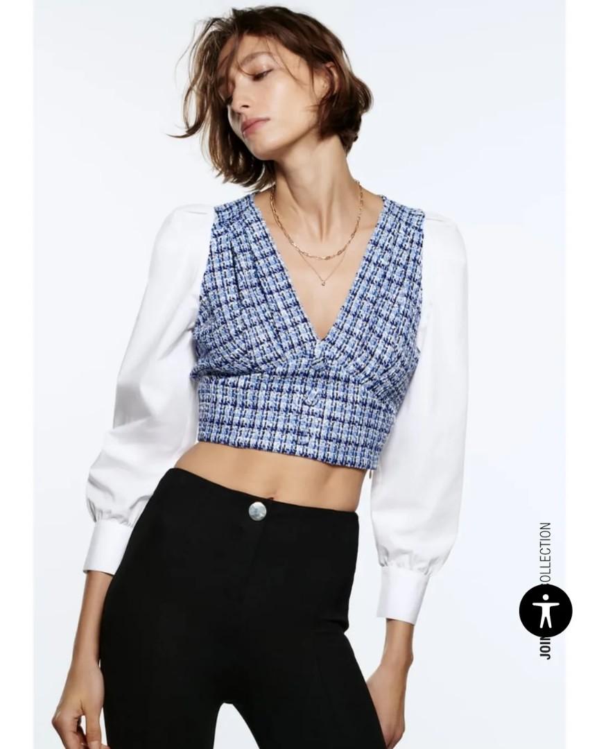 Tweed top zara Clearance