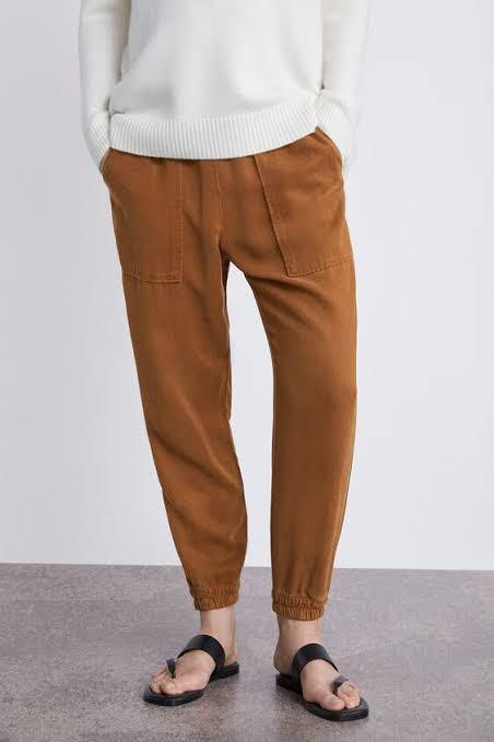 Zara suede joggers online