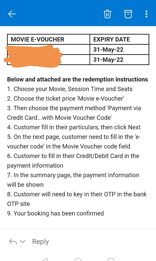 2 GOLDEN VILLAGE (GV) MOVIE TICKETS, Tickets & Vouchers, Event Tickets