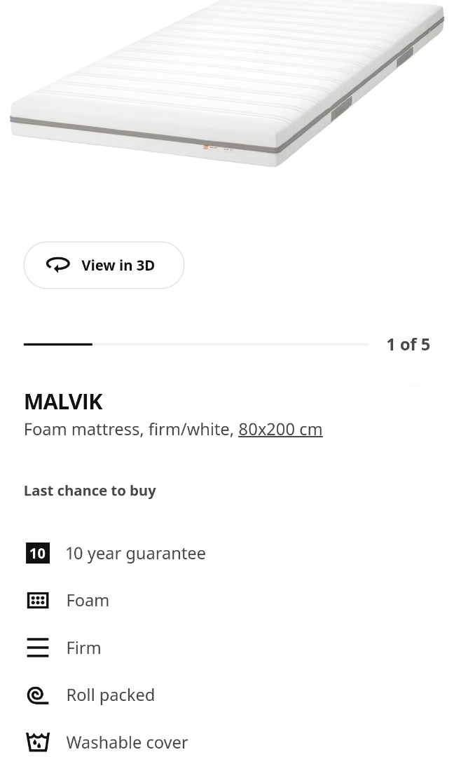 Ikea malvik single mattress hotsell