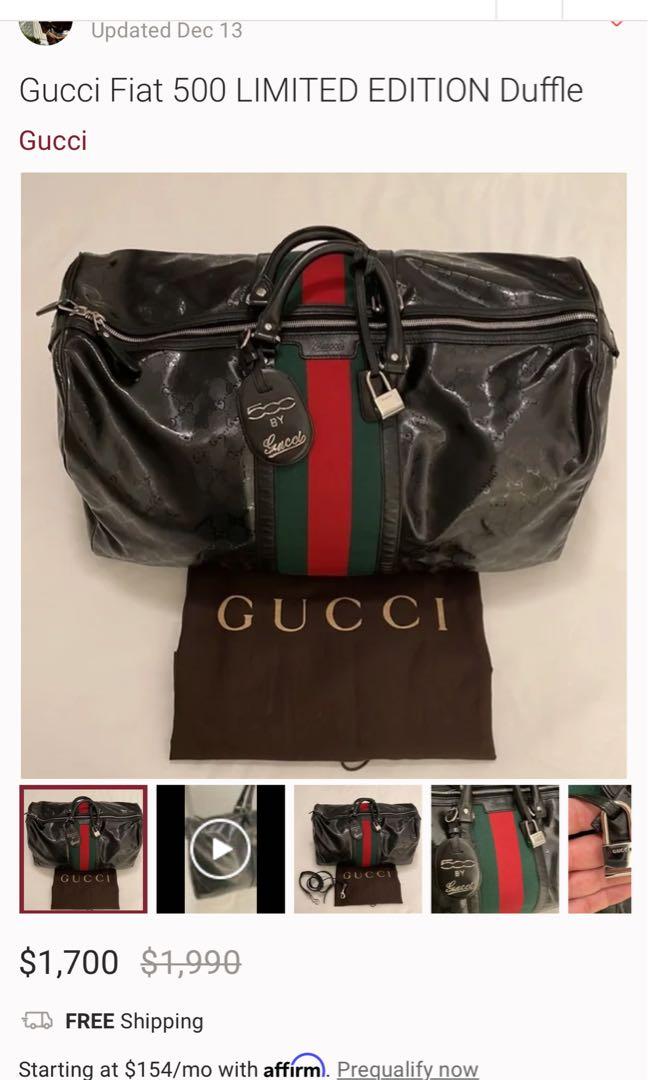 Gucci x Fiat Black GG Imprime Canvas and Leather Special Edition Pet Carrier  Bag Gucci