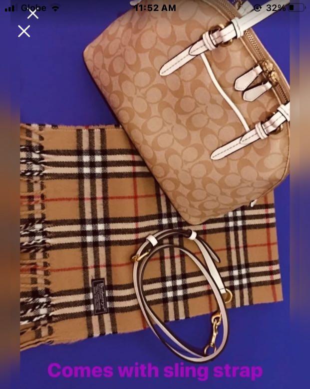 💯 Authentic COACH bag (Category: Luxury Bags & Wallets) located in Batangas. Submitted by girlmeetspurple (Listing ID 1158728229, Image 2). Description: Euc inside and out Bag Handle needs minor repair but if u put twillies it still looks very pretty Gold hardwares not faded From 🇯🇵 Japan.