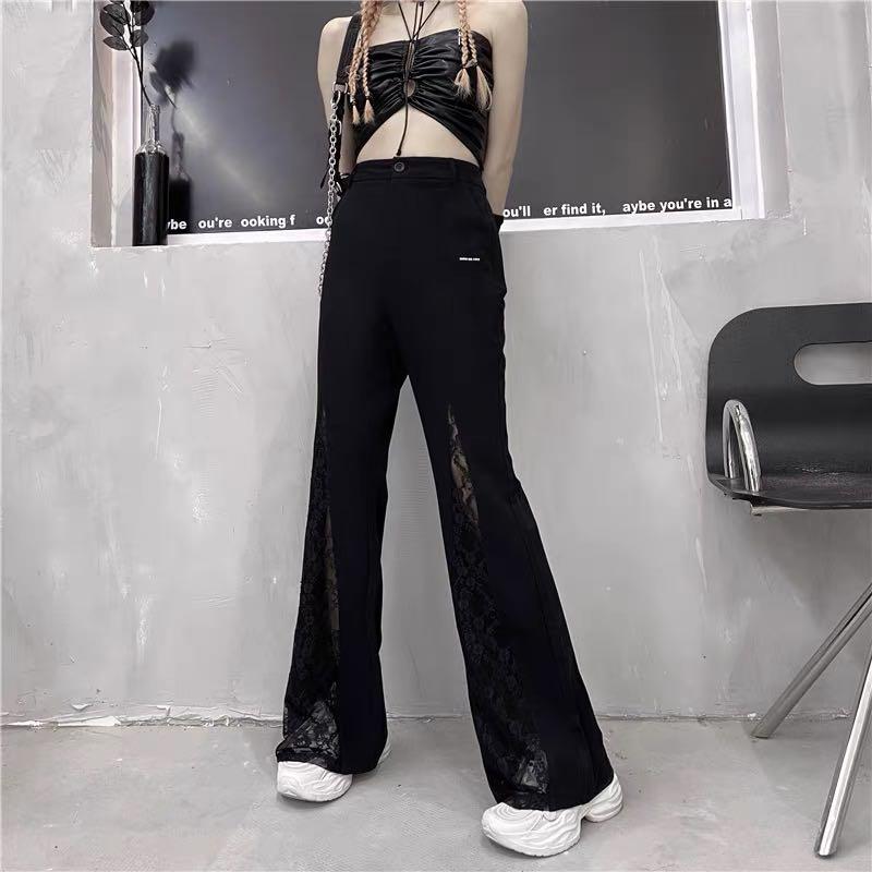 🤡 Lace Bell Bottom Pants, Women's Fashion, Bottoms, Jeans & Leggings on  Carousell