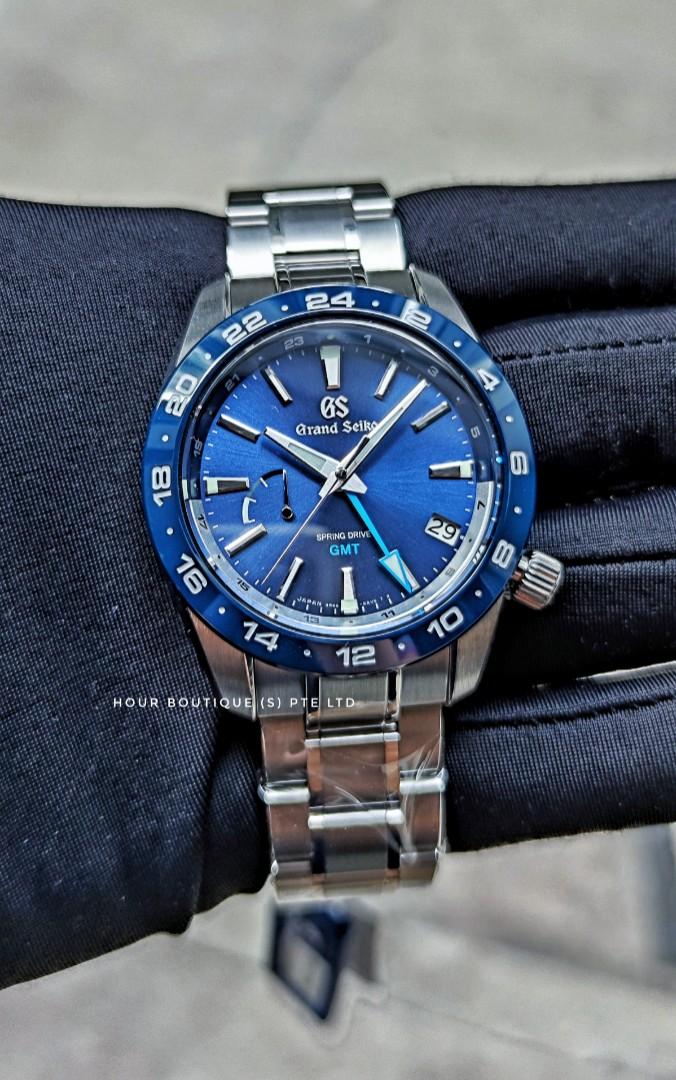 READY STOCK * Grand Seiko Spring Drive GMT Blue Dial Mens Watch SBGE255,  Luxury, Watches on Carousell