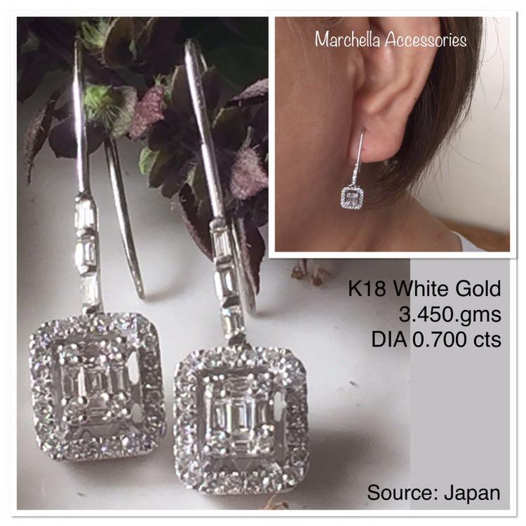 Authentic Diamond Earrings in K18 White Gold (Category: Earrings) located in Manila. Submitted by vidap (Listing ID 1158829712, Image 2). Description: Diamond Earrings K18 White Gold Authentic Brand New Source: Japan .