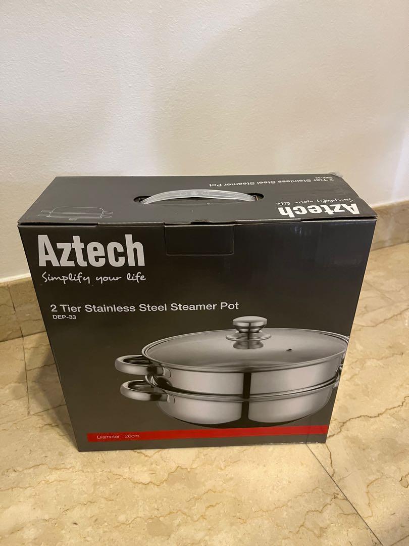 Aztech 2 Tier Stainless Steel Steamer Pot, Furniture & Home Living ...
