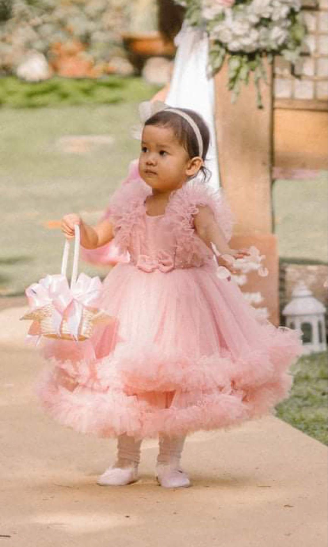 Flower girl blush pink dress sales