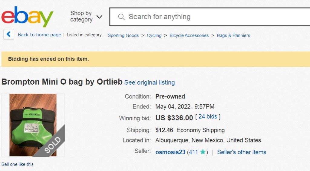 Brompton mini o bag ebay clearance