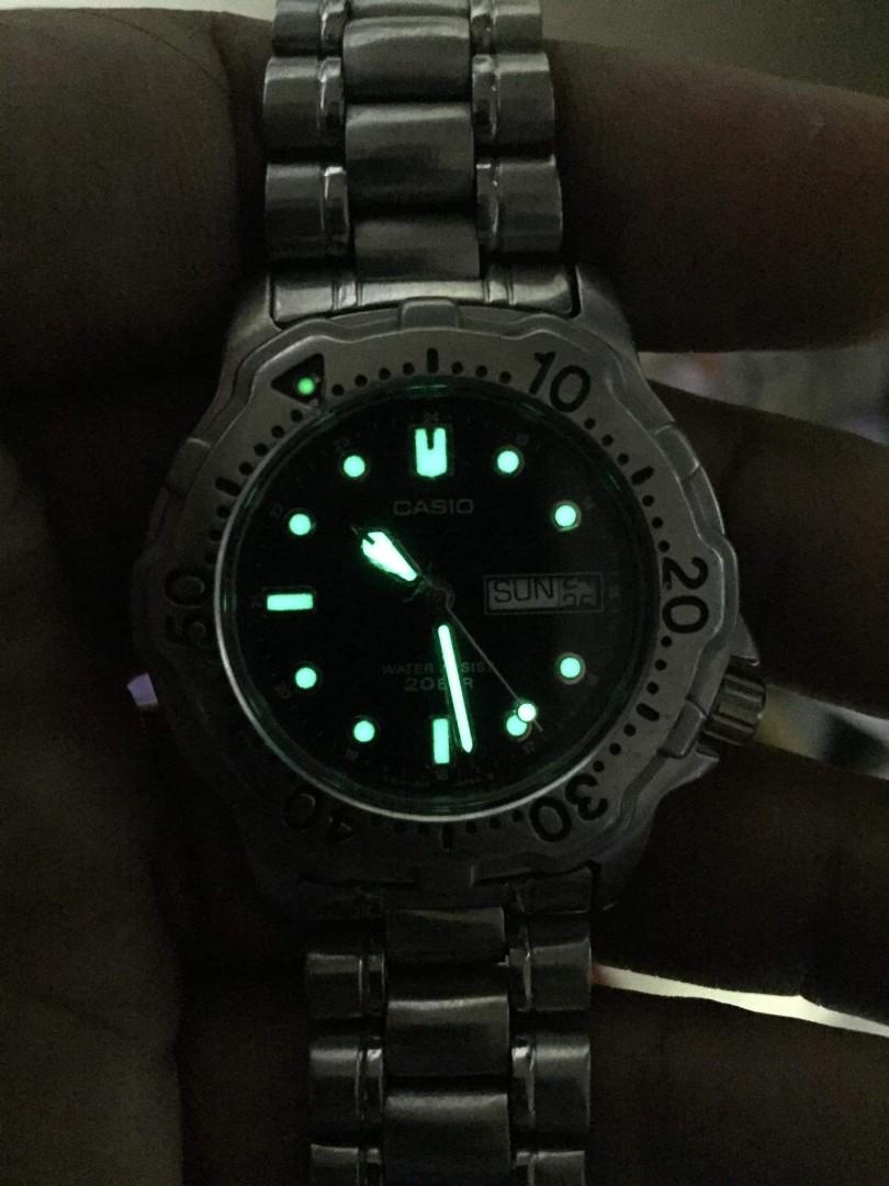 CASIO Casio MD-747 diver men's wristwatch operation goods