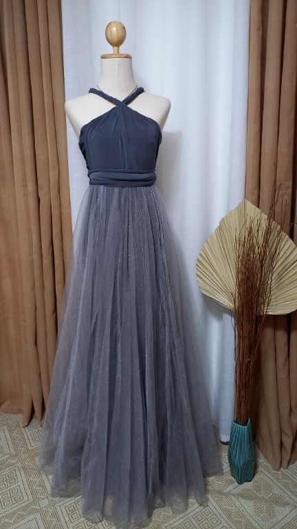 Dark grey infinity dress top