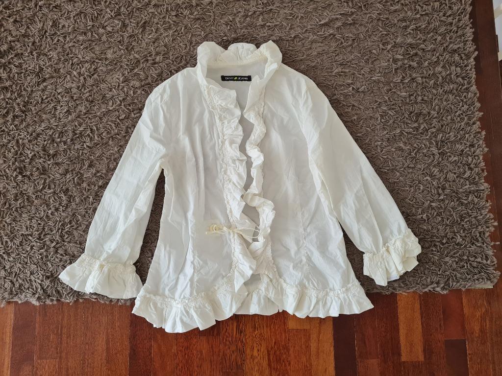 DKNY JEANS White Top Blouse Shirt Women s Fashion Tops Blouses