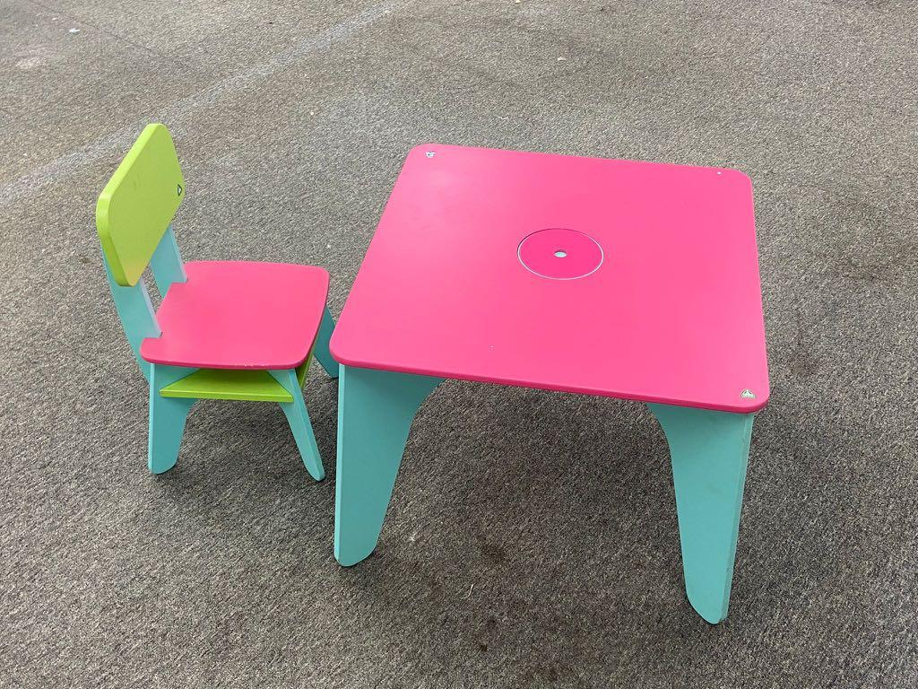 Elc table and chairs pink clearance