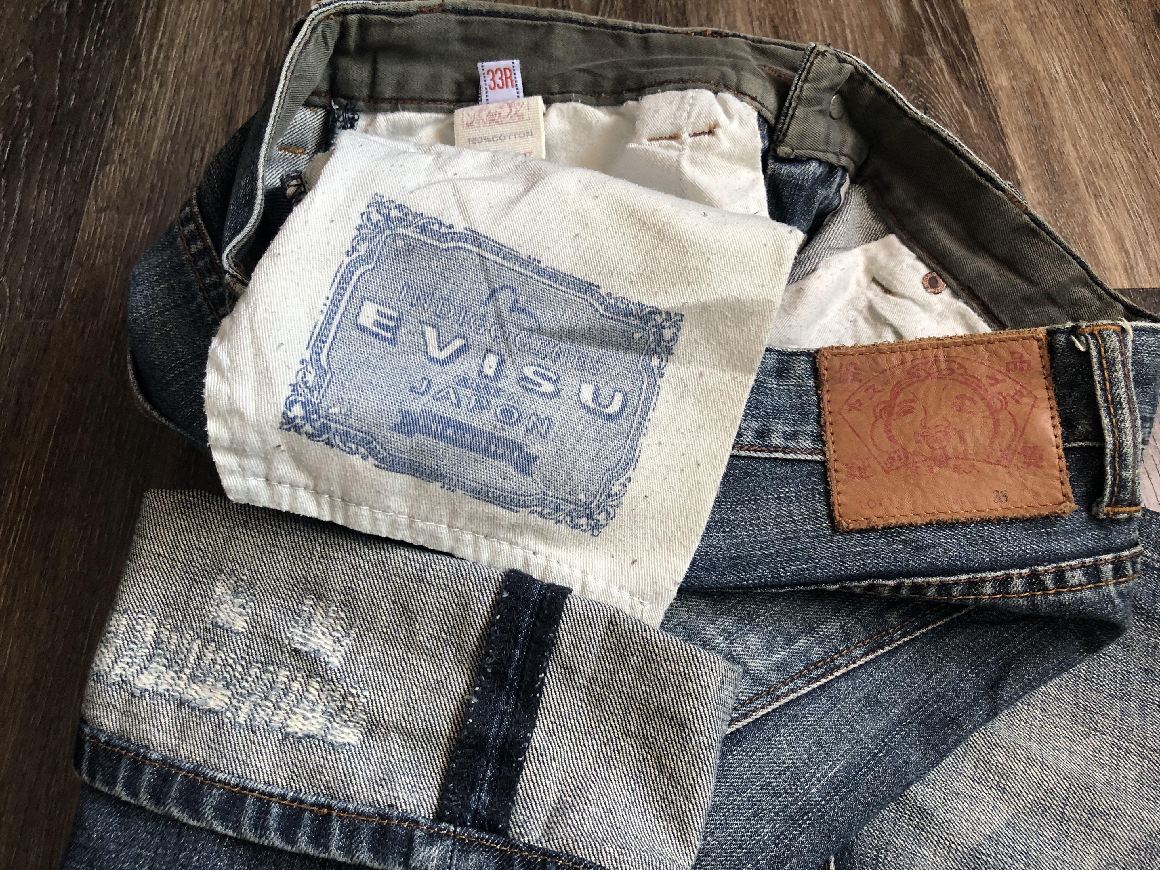 Evisu Buttonfly Straight Cut Jeans Size 