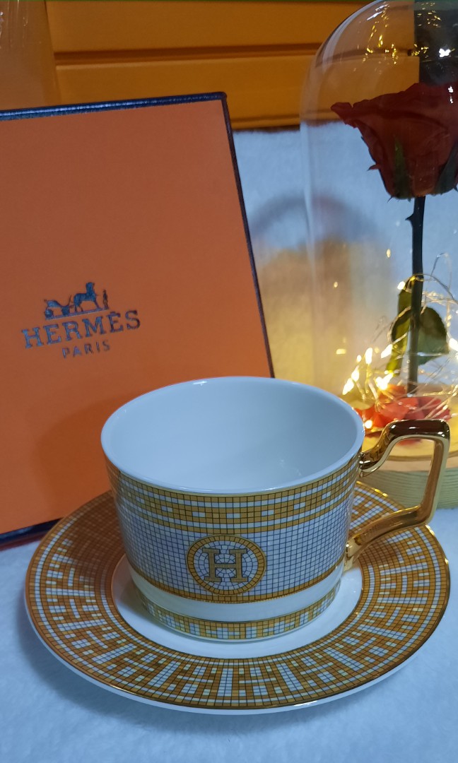 Hermes Cup & Saucer Set, Furniture & Home Living, Kitchenware