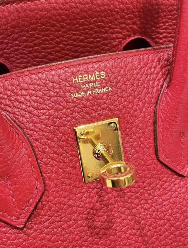 HERMES ROUGE CASAQUE BIRKIN 25 TOGO GHW, Women's Fashion, Bags