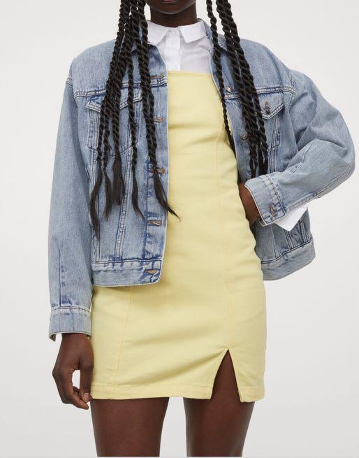 Yellow denim 2025 dress h&m