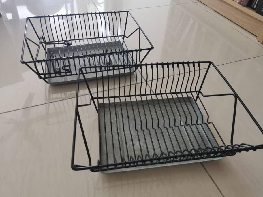 IKEA FINTORP wall mounted dish plate drainer rack black ...