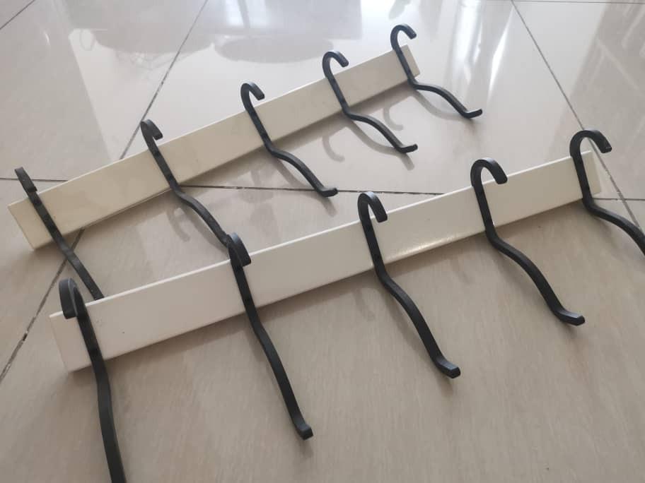 Ikea Hjalmaren Coat Clothes Towel Wall Mounted Hook Hanger Black White