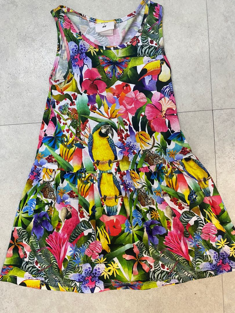 H&m parrot dress on sale