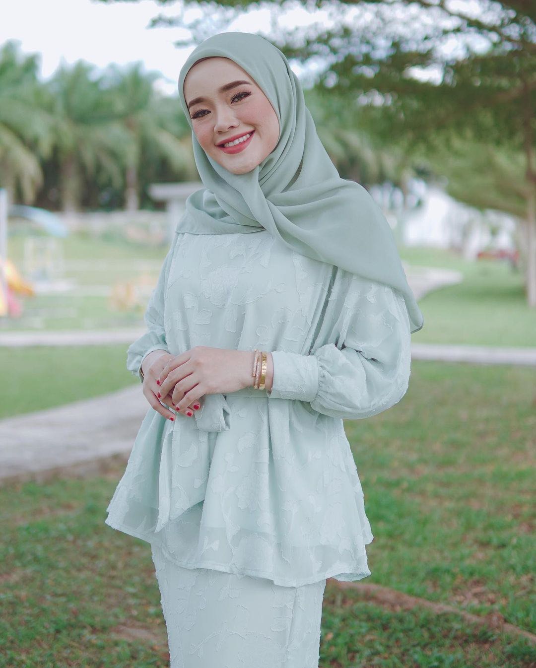 Baju kurung mint green online outlet
