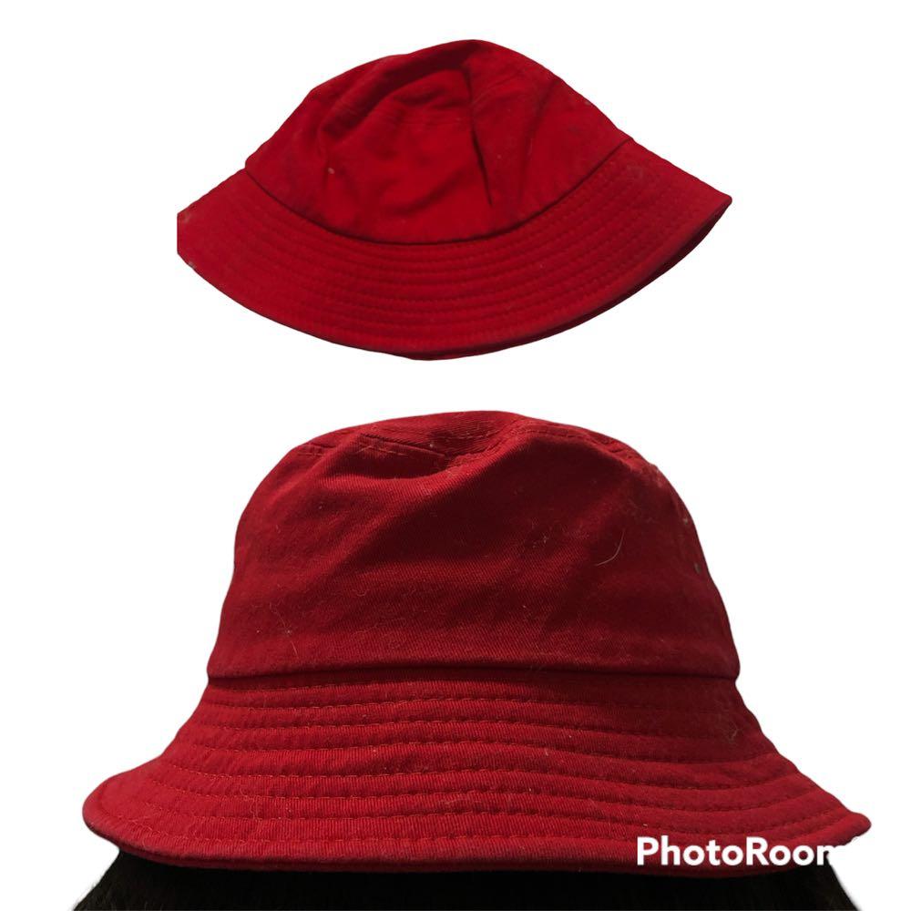 Large red bucket hat, Men's Fashion, Watches & Accessories, Caps & Hats ...