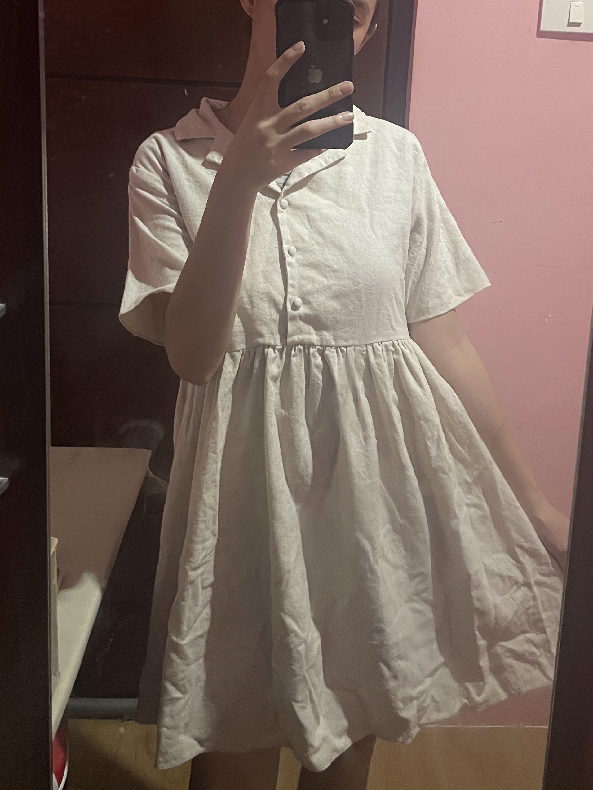 Linen babydoll dress, Women's Fashion, Dresses & Sets, Dresses on Carousell