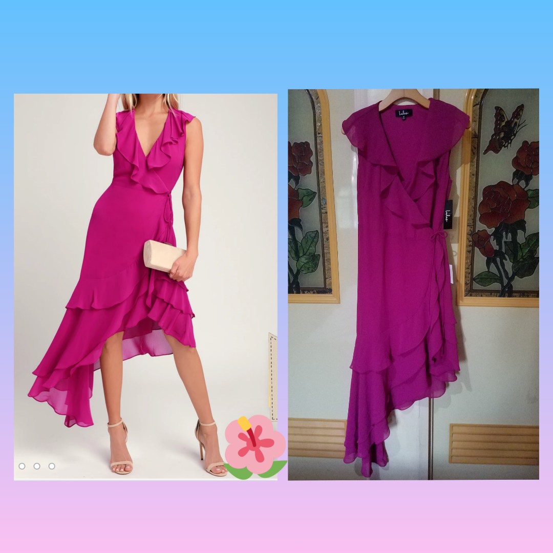 Lulus Assymetrical Wrap Dress, Women's Fashion, Dresses \u0026 Sets, Dresses on  Carousell